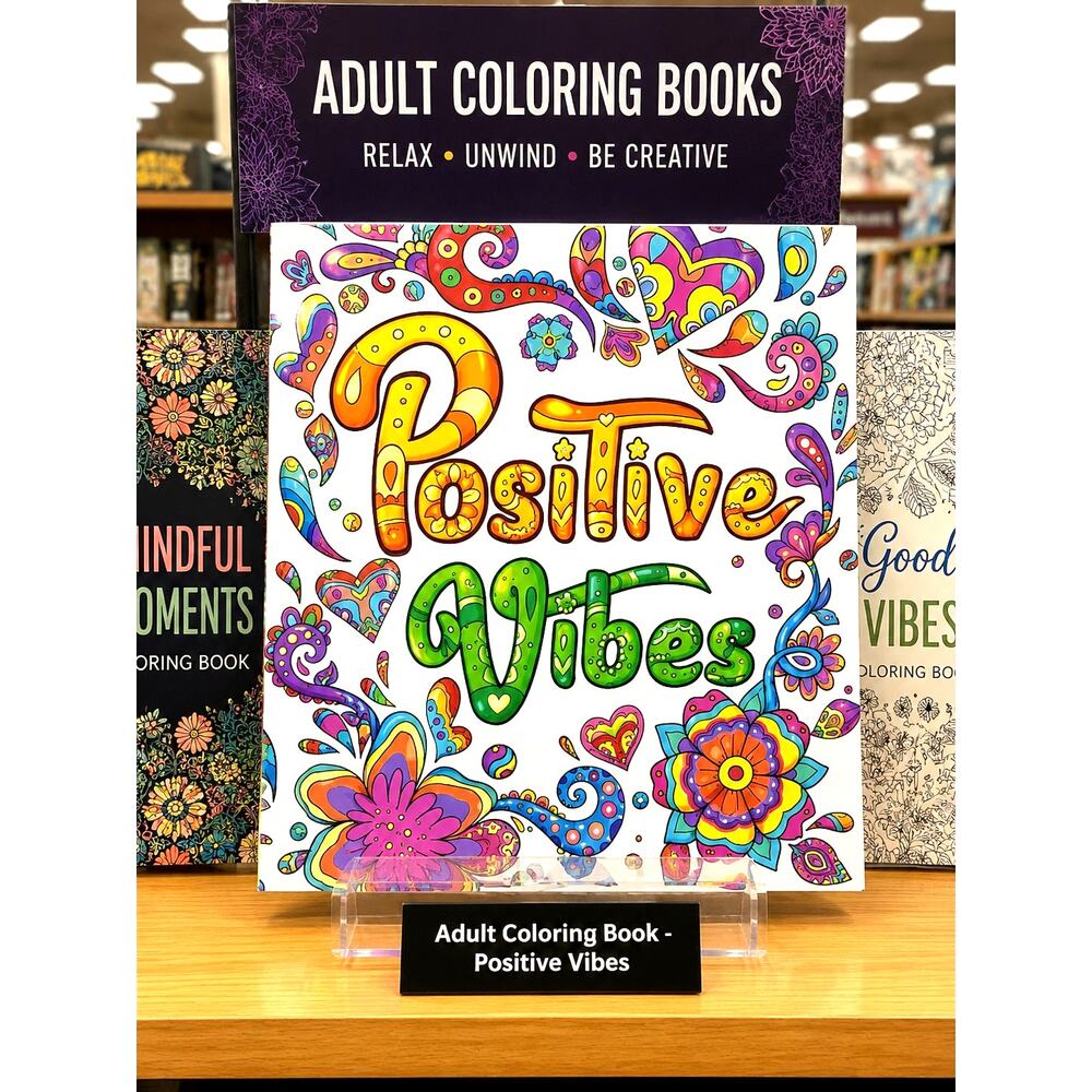 Adult Coloring Book - Positive Vibes